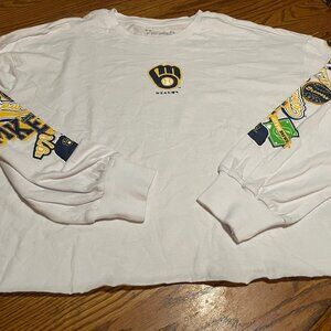Milwaukee Brewers Women’s WEAR by Erin Andrews Long Sleeve Crop Top S/P